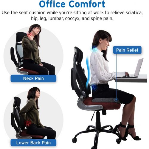  [아마존핫딜][아마존 핫딜] Etekcity Seat Cushion for Office Chair Car Seat Non-Slip Coccyx Orthopedic 100% Memory Foam Designed for Tailbone & Sciatica & Back Pain Relief Bamboo Charcoal Breathable Fadeless