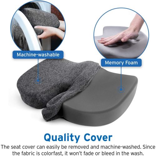  [아마존핫딜][아마존 핫딜] Etekcity Seat Cushion for Office Chair Car Seat Non-Slip Coccyx Orthopedic 100% Memory Foam Designed for Tailbone & Sciatica & Back Pain Relief Bamboo Charcoal Breathable Fadeless