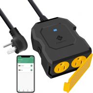 [아마존 핫딜] Outdoor Smart Plug, Etekcity Easy Setup WiFi Energy Monitoring Outlet with 2 Sockets, Work with Alexa, Google Home, Wireless Remote Control/Timer, 15A/1800W, Anti-Overheat, IP44 Wa