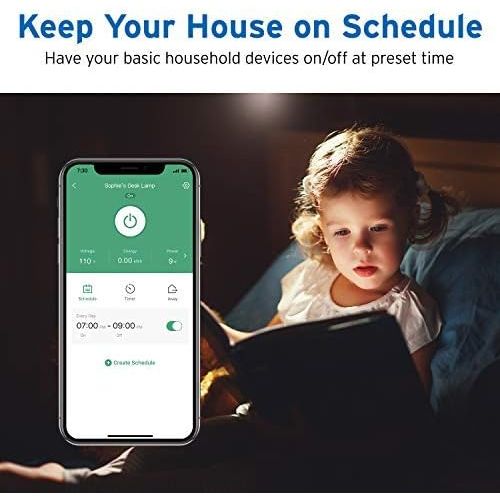  [아마존베스트]Etekcity Voltson Wi-Fi 스마트 플러그 미니 리모컨 아웃렛, 에너지 모니터링 포함, 허브 필요 없음, ETL 등록, 화이트, 알렉사, 구글 보조 및 IFTTT 사용, ESW01-USA, 1200.00watts, 120.00 volts