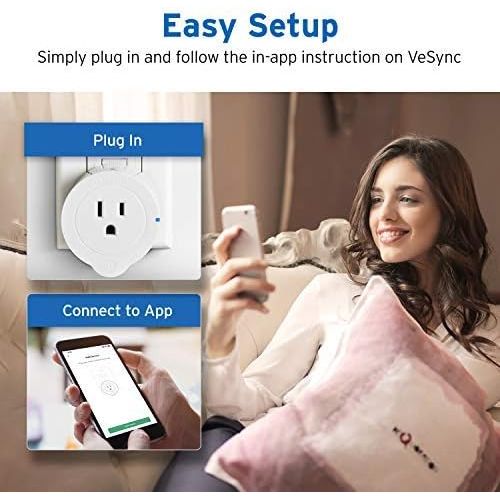  [아마존베스트]Etekcity Voltson Wi-Fi 스마트 플러그 미니 리모컨 아웃렛, 에너지 모니터링 포함, 허브 필요 없음, ETL 등록, 화이트, 알렉사, 구글 보조 및 IFTTT 사용, ESW01-USA, 1200.00watts, 120.00 volts