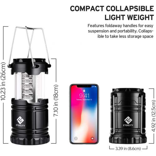  [아마존베스트]Etekcity 2 Pack Camping LED Lanterns Battery Operated Portable Flashlights Collapsible Camping Lights and Lanterns- Survival Kit for Emergency, Hurricane, Storms, Outage (CL10)