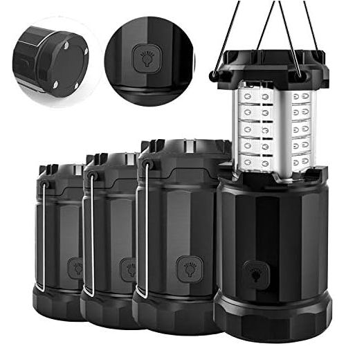 [아마존베스트]Etekcity 4 Pack Camping Lantern LED Portable Flashlights with AA Batteries, Upgraded Magnetic Base and Dimmer Button- Collapsible Survival Lights for Emergency, Hurricane, Outage
