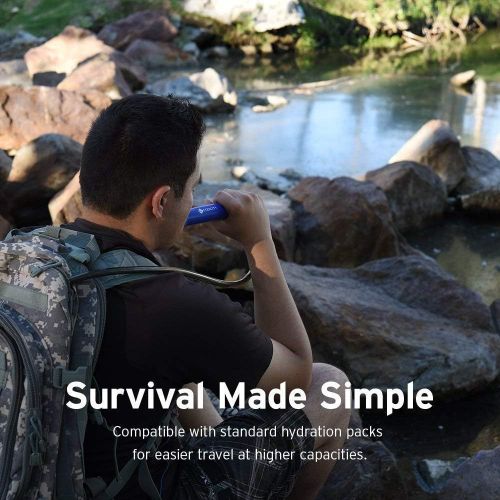  [아마존베스트]Etekcity Water Filter Straw with 1500L 3-Stage Filtration, 0.01 Micron, Personal Mini Purifier Survival Gear for Hiking, Camping, Travel, Emergency