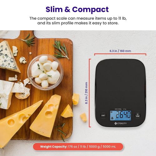  Etekcity Food Kitchen Scale, Digital Weight Grams and Oz for Baking and Cooking, Large, Black