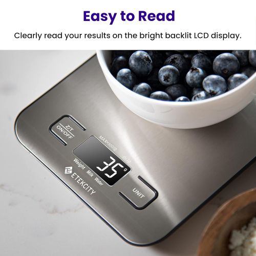  Etekcity Food Kitchen Scale, Digital Grams and Oz for Cooking, Baking, and Weight Loss, Christmas Gift for Holiday Meal Prep, Small, Stainless Steel