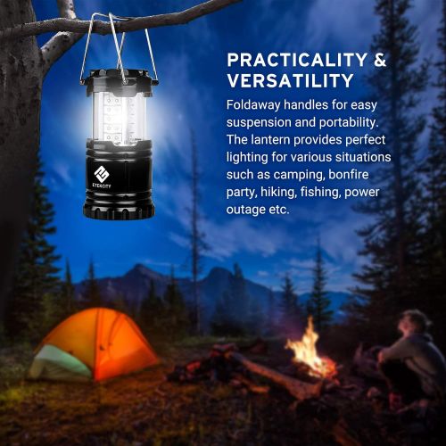  Etekcity Lantern Camping Lantern Battery Powered Led for Power Outages, Emergency Light for Home, Hiking, Hurricane, Camping Gear Accessories , Portable & Lightweight, Batteries In