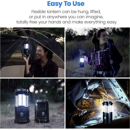  Etekcity Lantern Camping Lantern Battery Powered Led for Power Outages, Emergency Light for Home, Hiking, Hurricane, Camping Gear Accessories , Portable & Lightweight, Batteries In