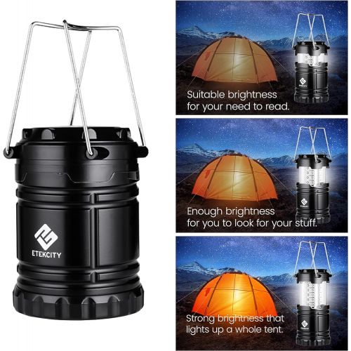  Etekcity Lantern Camping Lantern Battery Powered Led for Power Outages, Emergency Light for Home, Hiking, Hurricane, Camping Gear Accessories , Portable & Lightweight, Batteries In