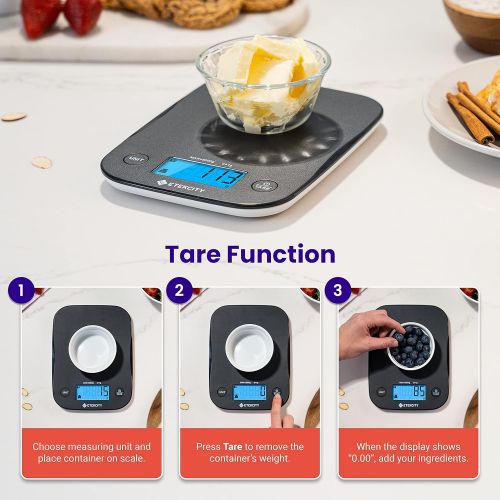  Etekcity Food Scale Digital Kitchen Weight Grams and Ounces for Baking and Cooking, 1g Division, Black: Kitchen & Dining