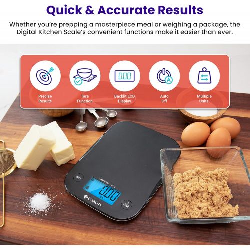  Etekcity Food Scale Digital Kitchen Weight Grams and Ounces for Baking and Cooking, 1g Division, Black: Kitchen & Dining