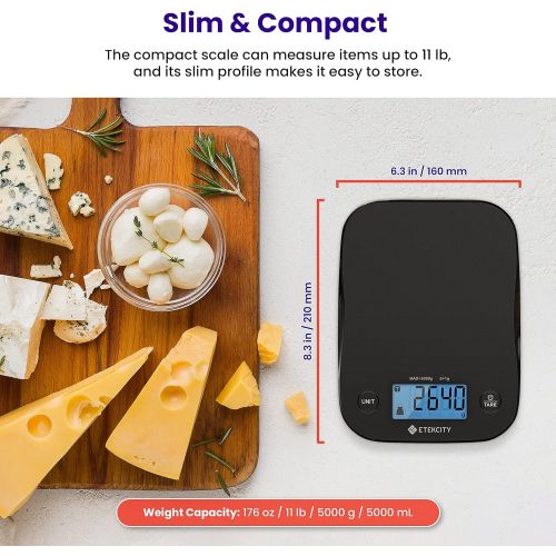  Etekcity Food Scale Digital Kitchen Weight Grams and Ounces for Baking and Cooking, 1g Division, Black: Kitchen & Dining