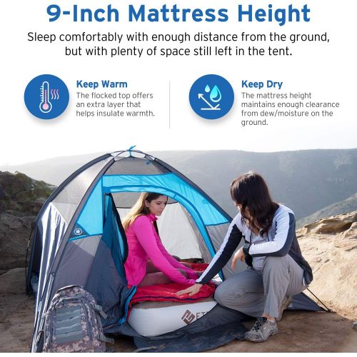  [아마존베스트]Etekcity Upgraded Camping Air Mattress, Queen Twin Airbed Height 9, Inflatable Bed Blow Up Mattress Raised Airbed with Rechargeable Pump, 2-Year Warranty, Storage Bag