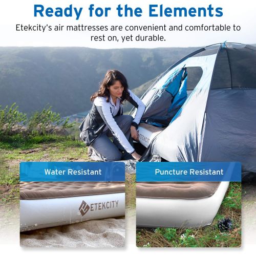  [아마존베스트]Etekcity Upgraded Camping Air Mattress, Queen Twin Airbed Height 9, Inflatable Bed Blow Up Mattress Raised Airbed with Rechargeable Pump, 2-Year Warranty, Storage Bag