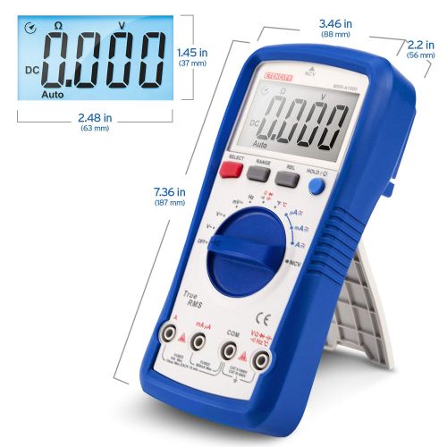  [아마존베스트]Etekcity Professional Digital Multimeter A1000, TRMS 6000 Counts Manual Auto Ranging, Measures Voltage, Current, Resistance, Frequency, Continuity, Capacitance, Diode Test, Tempera