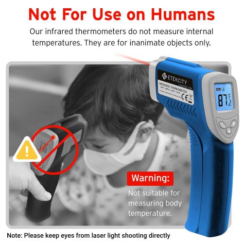  Etekcity Infrared Thermometer 1080 (Not for Human) Temperature Gun Non-Contact Digital Laser Thermometer-58℉~1022℉ (-50℃～550℃) Blue & Gray, Standard Size