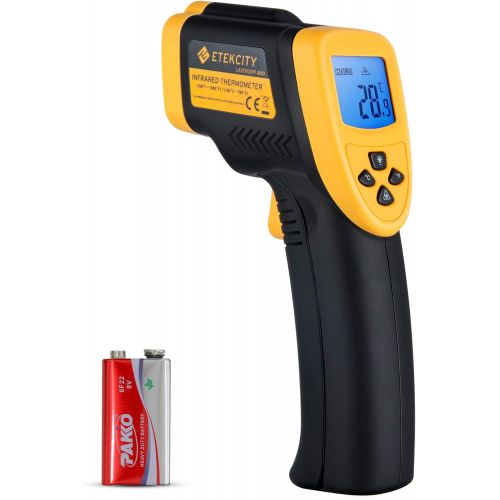  Etekcity Infrared Thermometer 800 (Not for Human) Non-Contact Digital Temperature Gun, 16:1 DTS Ratio, -58℉?to 1382℉ (-50℃ to 750℃), Yellow and Black