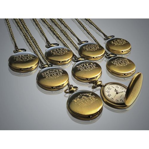  Eternity Engraving 10 Pocket watches. Groomsmen silver pocket watches set of 10, Gift boxes included, engraving included, Chains included.