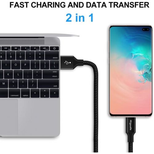  [2-Pack, 6ft] USB Type C Charger Cable 3A Fast Charging, etguuds Nylon Braided USB A to USB C Cable Compatible with Samsung Galaxy S10E S20 S10 S9 S8 Plus, Note 20 10 9, A80 A71 A5