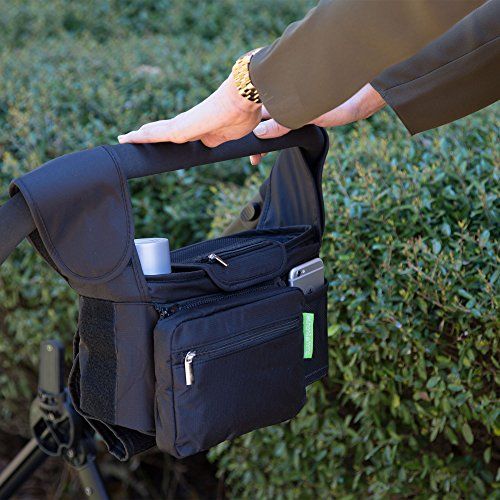  Ethan & Emma BEST STROLLER ORGANIZER for Smart Moms, Premium Deep Cup Holders, Extra-Large Storage Space for iPhones, Wallets, Diapers, Books, Toys, iPads, The Perfect Baby Shower Gift!