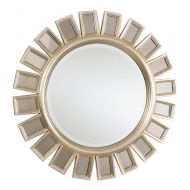 Ethan Allen Multi-Paned Mirror | Round Decorative 40.75 Wall Mirror