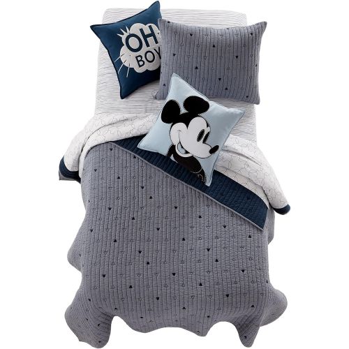  Ethan Allen | Disney Mickey Mouse How Cool Quilted Sham, Midnight (Navy), Standard
