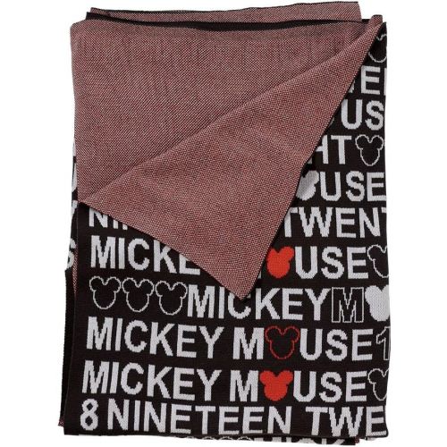  Ethan Allen | Disney Mickey Mouse 1928 Knit Throw, Mickeys Ears (Black)