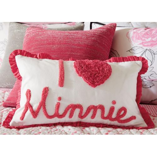  Ethan Allen | Disney Minnie Mouse Really Ruffle Minnie Mouse Boudoir Pillow, Minnie Pink (Dark Pink)