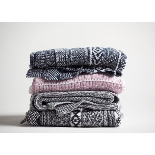  Ethan Allen | Disney Sweater Stitch Knit Stroller Blanket, Mouse Grey