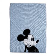 Ethan Allen | Disney Color Block Mickey Mouse Toddler Quilt, Sky (Light Blue)