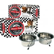 SPOT Diner Time Double Diner | Stainless Steel Feeder For Dogs | Stainless Steel Feeder For Cats | Non-Skid Feeder | Dishwasher Safe | 1 Quart| For Aggressive Dogs | By Ethical Pet