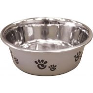 Ethical Pet Barcelona Matte and Stainless Steel Pet Dish, 16-Ounce, Silver