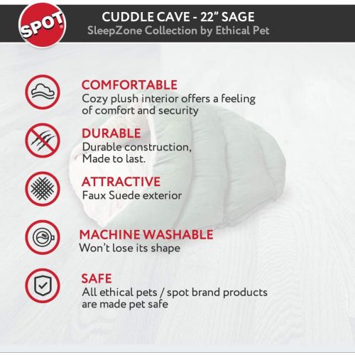  Ethical Pets Sleep Zone Cuddle Cave -Pet Bed for Cats and Small Dogs - Attractive, Durable, Comfortable, Washable by SPOT