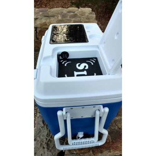  Eton SOLAR LIFE Cooler - Charges Phones, iphones, Android, Tablets, Bluetooth and much more - Keeps ice up to 5 days - 63 can - Wheels for easy transport - Fishing, Hunting, Camping, Be