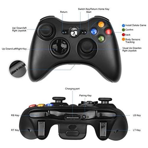  [아마존베스트]Wireless Controller for Xbox 360,Etpark Xbox 360 Joystick Wireless Game Controller for Microsoft Xbox & Slim 360 PC Windows 7,8,10 (Black)