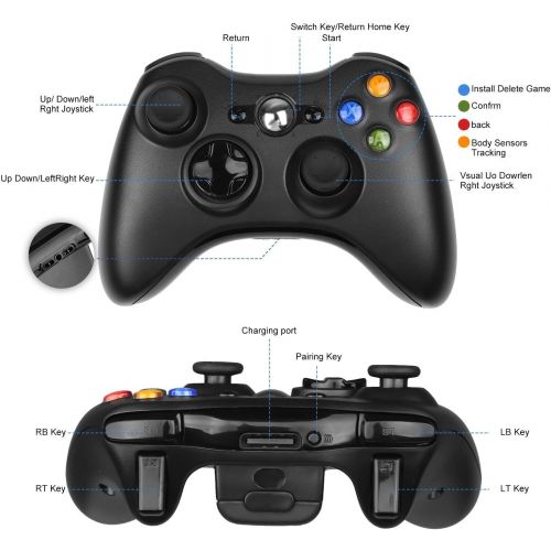  [아마존베스트]Wireless Controller for Xbox 360,Etpark Xbox 360 Joystick Wireless Game Controller for Microsoft Xbox & Slim 360 PC Windows 7,8,10 (Black)