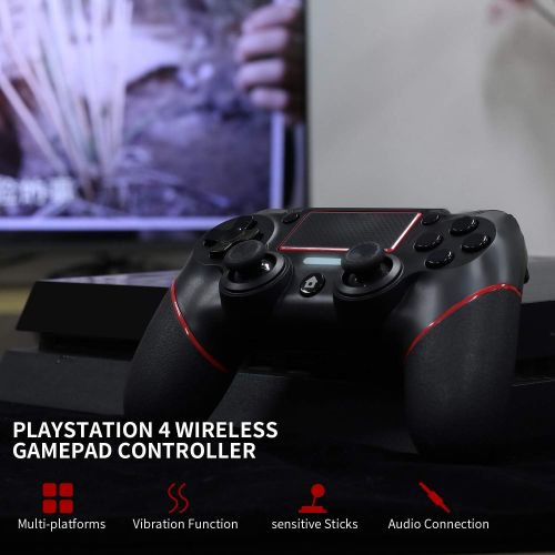  [아마존베스트]Etpark Wireless Controller for PS4, Touch Panel Gamepad with Dual Vibration and Audio Function, Anti-Slip Grip and Mini LED Indicator