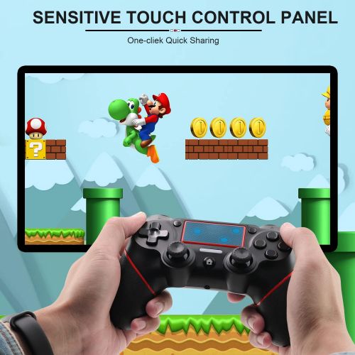  [아마존베스트]Etpark Wireless Controller for PS4, Touch Panel Gamepad with Dual Vibration and Audio Function, Anti-Slip Grip and Mini LED Indicator