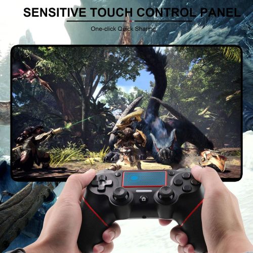  [아마존베스트]Etpark Wireless Controller for PS4, Touch Panel Gamepad with Dual Vibration and Audio Function, Anti-Slip Grip and Mini LED Indicator