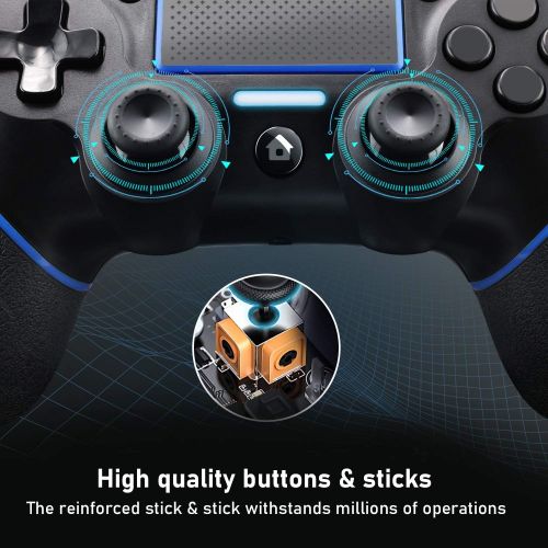  [아마존베스트]Etpark PS4 Wireless Controller for Playstation 4, Professional PS4 Gamepad,Touch Panel Joypad with Dual Vibration, Instantly Timely Manner to Share Joystick