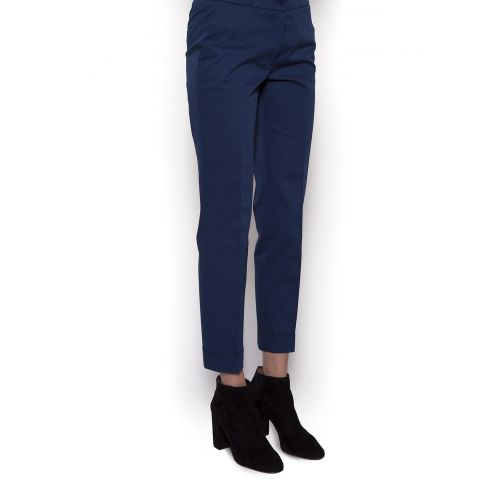  Etro Blue cotton slim crop trousers