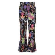 Etro Flower printed flared crop trousers