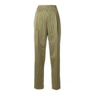 Striped tapered high rise trousers