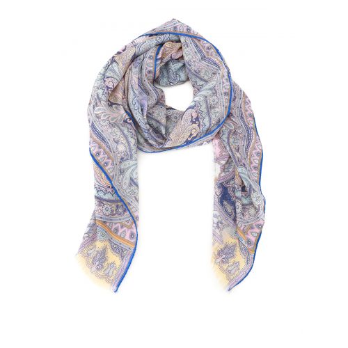  Etro Delhy patterned wool and silk scarf