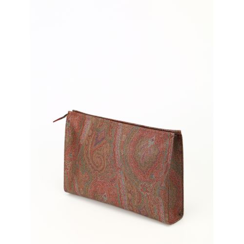  Etro Paisley large zipped clutch