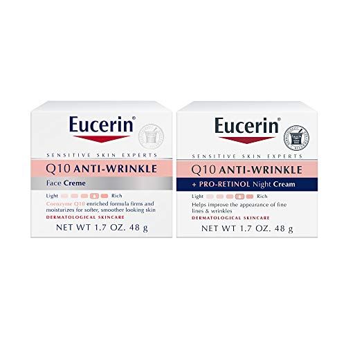  [무료배송]Eucerin Q10 Anti Wrinkle Day Face Cream + Night Cream | 1.7 Oz (2 Pack)