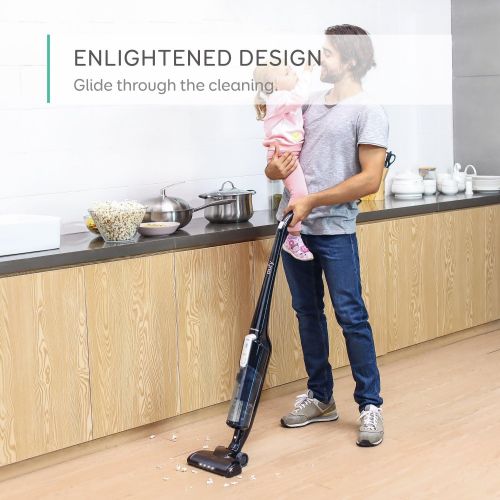  [아마존 핫딜] Eufy eufy HomeVac Lightweight Cordless Upright-Style Vacuum Cleaner, 28.8V 2200 mAh Li-ion Battery Powered Rechargeable Bagless Stick and Vacuum with Wall Mount - Black