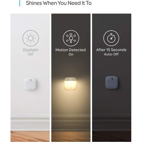  [아마존 핫딜] Eufy eufy Lumi Stick-On Night Light, 2nd Generation Warm White LED, Motion Sensor, Bedroom, Bathroom, Kitchen, Hallway, Stairs, Energy Efficient, Compact, 3-Pack.