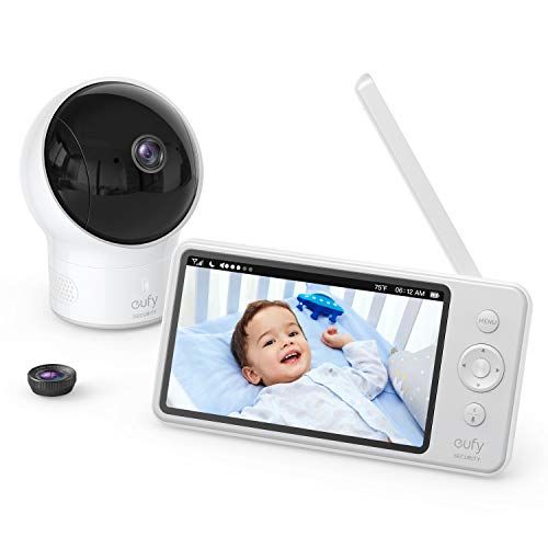  [아마존베스트]Eufy Video Baby Monitor, eufy Security Video Baby Monitor, 720p HD Resolution, Ideal for New Moms, 5 inch LCD Display, 110° Wide-Angle Lens Included, Night Vision, Day-Long Battery