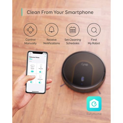  eufy [BoostIQ] RoboVac 30C, Robot Vacuum Cleaner, Wi-Fi, Super-Thin, 1500Pa Suction, Boundary Strips Included, Quiet, Self-Charging Robotic Vacuum Cleaner, Cleans Hard Floors to Me
